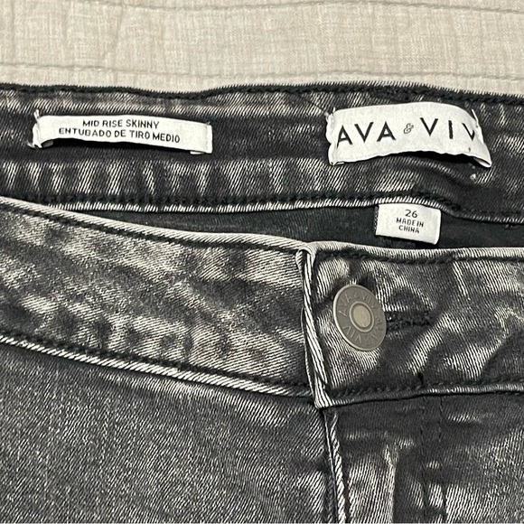 Ava & Viv Women's Mid-Rise Skinny Jeans Charcoal Gray Size 26 - Picture 2 of 12